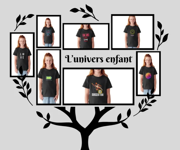 T shirt unisexe enfants FDM de Fana de Mode a Sete